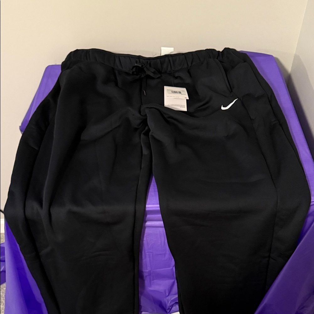 Nike Black Joggers with White Swoosh
